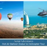 Aerial view Dubai helicopter and balloon experience