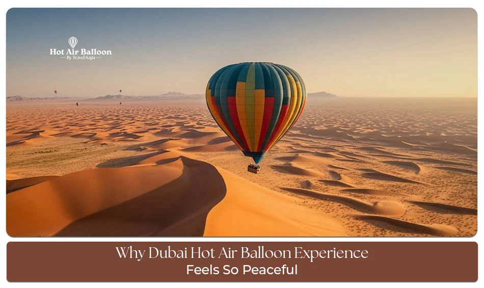 Peaceful balloon ride over Dubai dunes