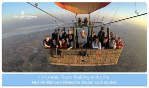 hot air balloon corporate event in Dubai Blog Banner by dubaihotairballoonride.com